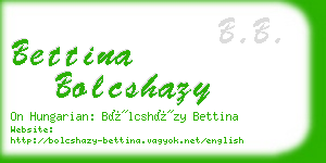 bettina bolcshazy business card